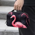 thumbnail image 2 of Flamingo Digital Storage Bag Pouch, Hard Drive Bag, Laptop Cord Organizer, Cable Organizer, Oxford Fabric Waterproof Electronics Travel Case - 5.9x9.44x3.14 in., 2 of 6