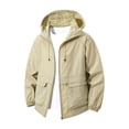 thumbnail image 6 of HOOMEUMY Mens Light Jackets Button Down Casual Cotton Barn Jacket Vintage Military Fall Outwear with Pockets, 6 of 8