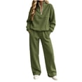 thumbnail image 4 of Teuyenhk Womens Two Piece Sweat Sets Cozy Fleece Lined Sweatsuits Quarter Zip High Neck Pullover with Sweatpants Fashion Athleisure Tracksuit, 4 of 7