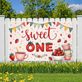 thumbnail image 6 of Colorful Design Sweet One Strawberry Banner Decorative Bunting Party Backdrop for First Birthday Kids Celebration, 6 of 8