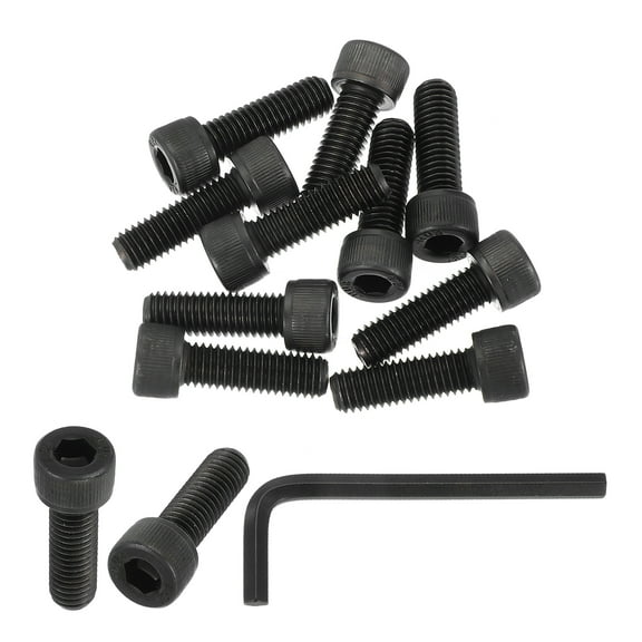 M8 x 25mm Hex Socket Head Screws Cap Bolt, 10 Pack 12.9 Grade Carbon Steel Hexagon Socket Screw  with Hex Wrenches