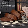 thumbnail image 4 of Men's Genuine Leather Belt, Classic Western Cowboy Dress Belts, Heavy Duty Buckle Jeans Casual Handmade Belt, 4 of 5