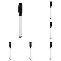 6-Pack Black Magnetic Whiteboard Markers - Built-In Eraser Cap, Quick-Dry Ink | Odorless, Smooth Writing | Ideal for Office, Classroom & Training