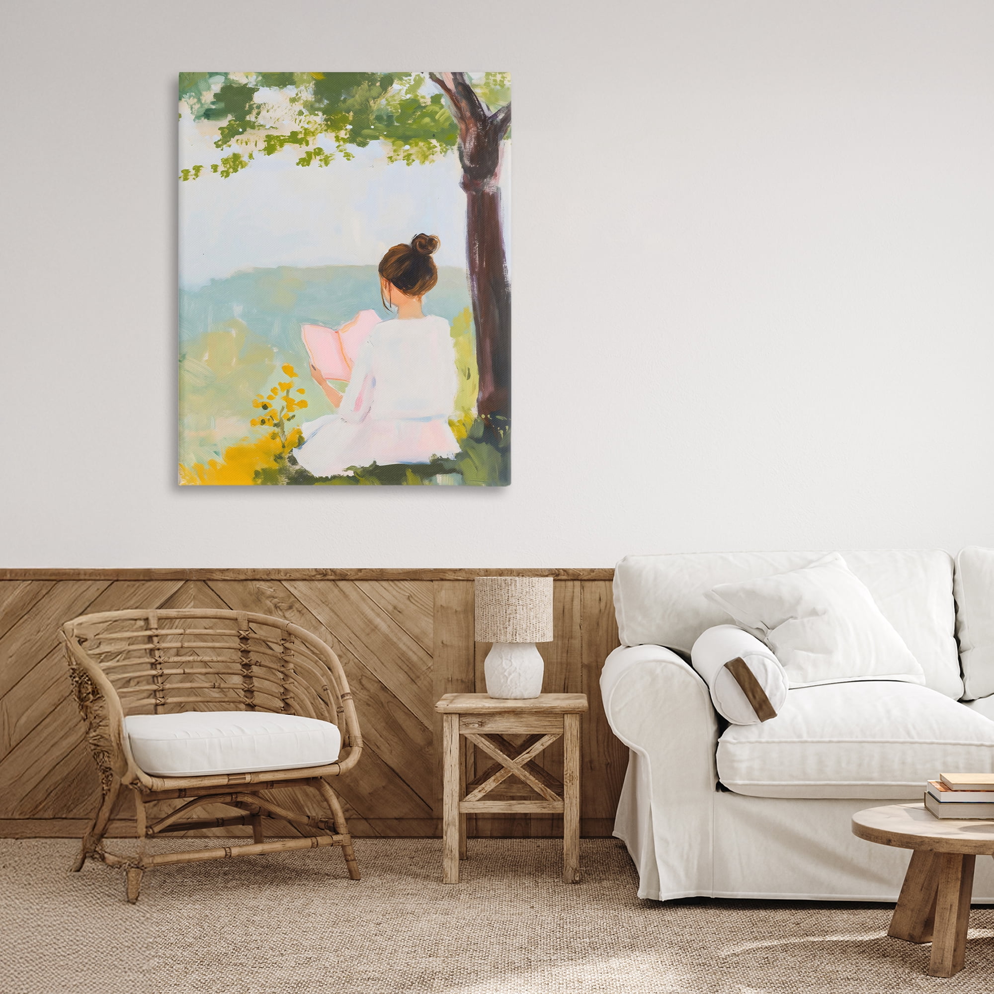 Stupell Industries Girl Reading in Nature Canvas Wall Art, design by The Prints Vibe
