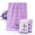 thumbnail image 4 of Juego de toallas de mano Pidada Lavender Floral 100% algodón, paquete de 4, 4 of 7