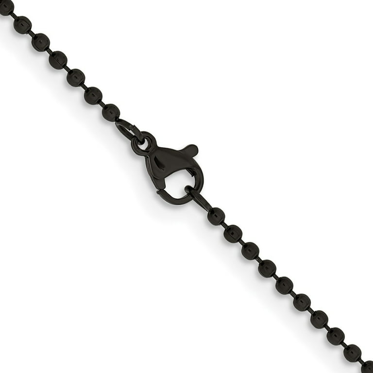 Stainless Steel Ball Chain Necklace - Black Plated