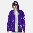 thumbnail image 2 of Balery Dark Purple Snowflakes Sudadera ligera de manga larga con capucha y protección solar UPF 50+ para hombre y mujer, ideal para pesca y running-3X-Large, 2 of 7