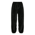 thumbnail image 6 of Daiosportswear Women's Warm Sherpa Lined Athletic Sweatpants Jogger Fleece Pants Black 6(M), 6 of 6