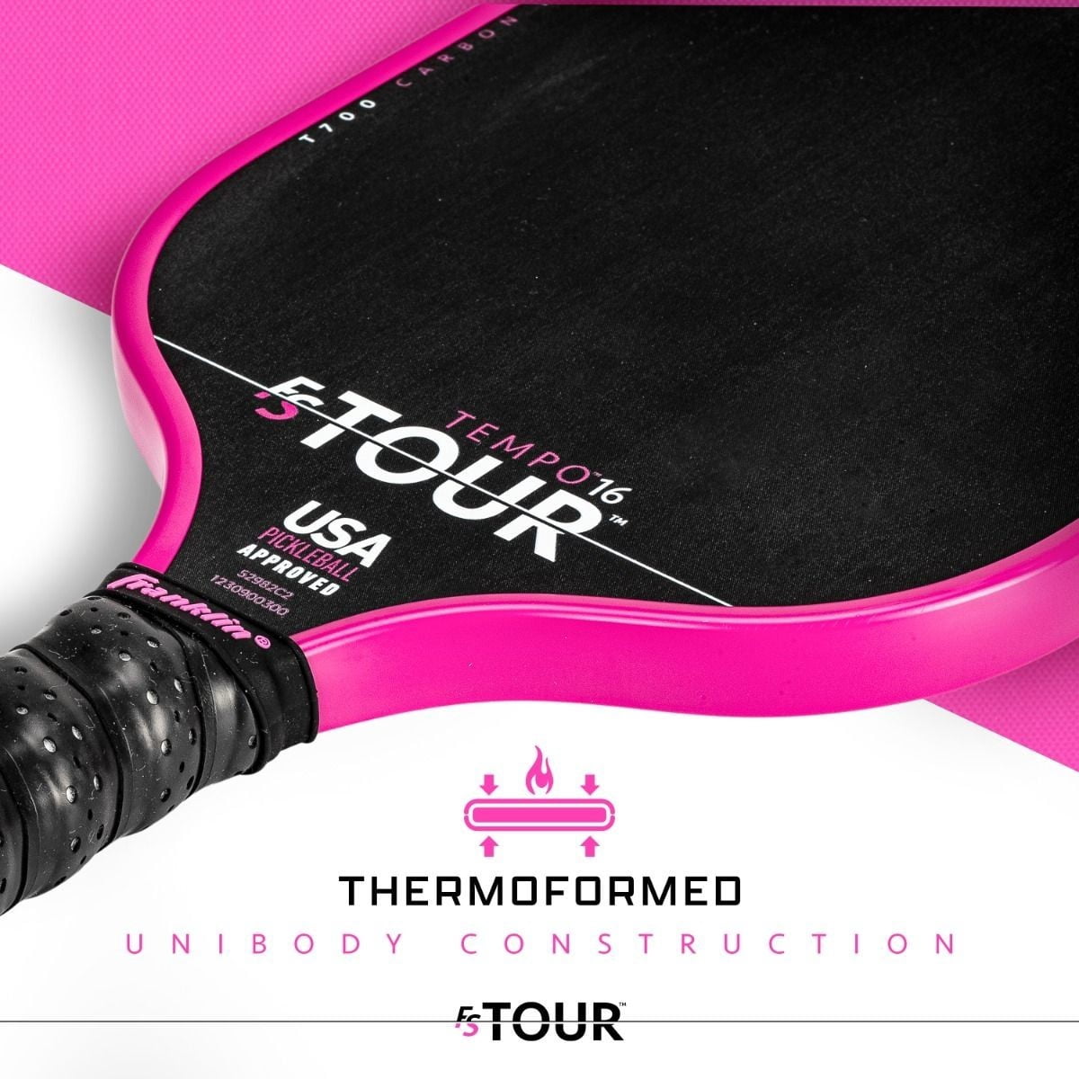 Franklin Sports Pro Pickleball Paddle (1)- FS Tour Series Carbon Fiber Tempo 16