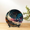 thumbnail image 6 of Salouo Abstract Peacock Painting Pattern Bone China Decorative Plate,Holiday Decor Decorative Ceramic Plates with Stand Elegant Home DéCor for Hallway/Living Room/Bedroom-8in, 6 of 6