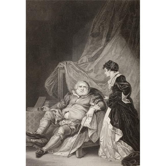 King Henry VIII with His Sixth Wife - Catherine Parr From A Nineteenth Century Print Poster Print - 24 x 34 - Large