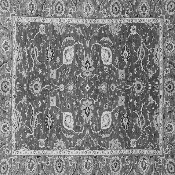 Ahgly Company Indoor Square Oriental Gray Traditional Area Rugs, 7' Square