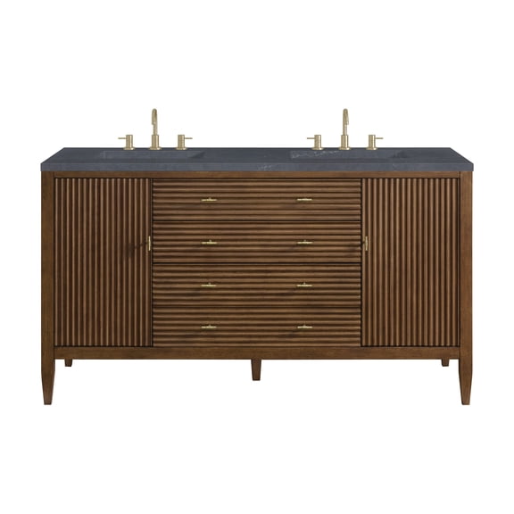 James Martin Vanities 485-V60d-3Csp Myrrin 60" Double Basin Wood Vanity Set - Mid-Century