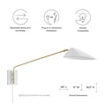 thumbnail image 3 of Sconce Wall Lamp Light Fixture, White, Metal, Modern Contemporary, Mid Century Living Kitchen Cafe Bistro Restaurant Hospitality, 3 of 9