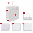 thumbnail image 3 of 100 Pack 8x4.75x10 Inch Medium White Kraft Paper Bags with Handles Bulk for Birthday Wedding Party Favors Grocery Retail Shopping Business Takeout Goody Craft Gift Bags Sacks, (100pcs Count), 3 of 7