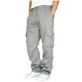 thumbnail image 7 of YOTMKGDO Straight-Leg Baggy Casual Solid Pants for Men, Black L, 7 of 7
