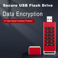 thumbnail image 2 of Unidad flash USB Unidad USB cifrada Unidad flash USB segura 64 GB AES256-bit USB 3.0 Hardware Contraseña Memory Stick Bloqueo automático para protección personal Carcasa de aleación de alumin, 2 of 8