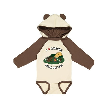

Inktastic I Heart Camping With My Dad with Hedgehog and Porcupine Gift Baby Boy or Baby Girl Long Sleeve Bodysuit