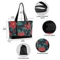 thumbnail image 2 of FORMRS Canvas Laptop Tote Bag for Women with 15.6" Computer Compartments Shoulder Handbag, Red Christmas Leaves, 2 of 7