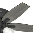 thumbnail image 6 of Hunter 42 inch Indoor Ceiling Fan with LED Lights - Black Ceiling Fan with Pull Chain, For Bedroom or Living Room, Low Profile Mount, No Remote, 5 Blades, Includes Bulbs - Newsome 52393, Matte Black, 6 of 18