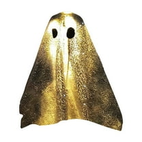 Happydeer Sequin Fabric Ghost Tabletop Decor Halloween Shiny Ghost Figurine for Halloween Bedroom Desktop Home Decor (Small, With Light)