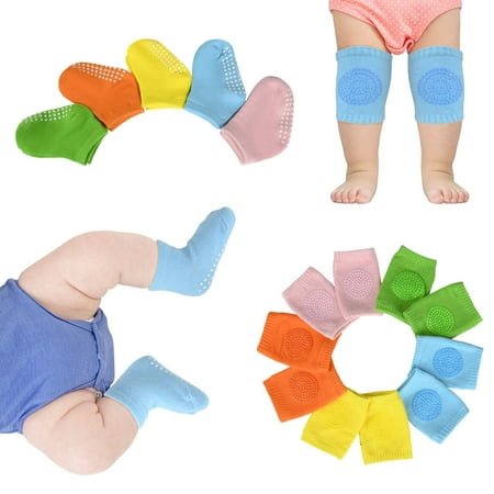 

Baby Infant Toddler Knee pads and Socks for Crawling Soft Elastic Knee Elbow Brace pads Cap Anti-slip Crawling Safety Protector Cushion Leg Sleeve Warmers