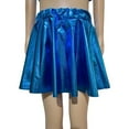thumbnail image 3 of Gubotare Tutu for Toddler Girls Girls Metallic Skater Skirts Shiny Flared Skort,Blue,4-5 Years, 3 of 6