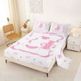 thumbnail image 2 of Erosebridal Kid Cute Bowknot Bed Sheets, Initial J Letter King Sheets, 4 Pieces, 2 of 5