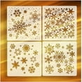 thumbnail image 3 of Luckky Christmas Snowflake Stencil Template,Reusable Plastic Craft Drawing Painting Stencil Journal Template for Window Glass Wall Door Card Scrapbook Holiday Xmas Snow Flake Art DIY Project, 3 of 8