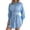 Blue, variant on OSOLU Solid Color Women Casual Sleeve Waist Asymmetrical Dress Shirt Blouse Skirt Leisure Sundress Wedding Guest Dresses For Women