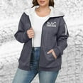 thumbnail image 5 of Women's Plus Size Sherpa Lined Jackets with Pockets Full Zip Up Hoodie Fleece Coat Long Sleeve Thick Warm Sweatshirt (5XL, Gray), 5 of 5