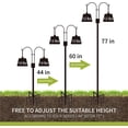 thumbnail image 3 of Double Shepherds Hooks for Outdoor, 2-Pack Heavy Duty Two Sided Garden Pole for Hanging Bird Feeder, Plant Baskets, Solar Light Lanterns, Garden Plant Hanger Stands with 5 Base Prongs, 3 of 6
