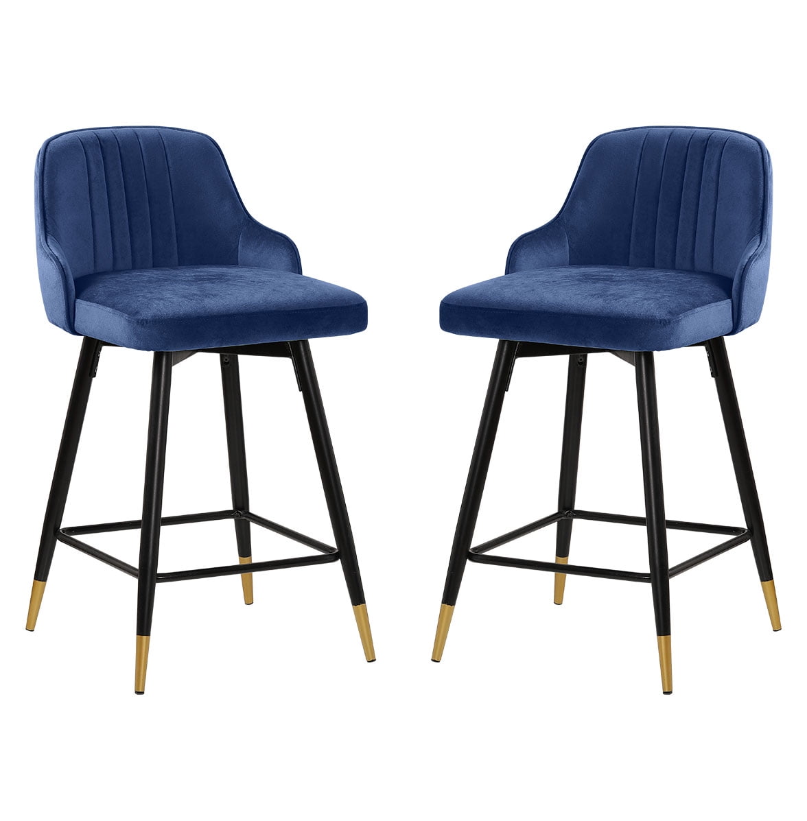 Swivel Bar Stool with Low Back Set of 2, 29 Inch Counter Bar Height