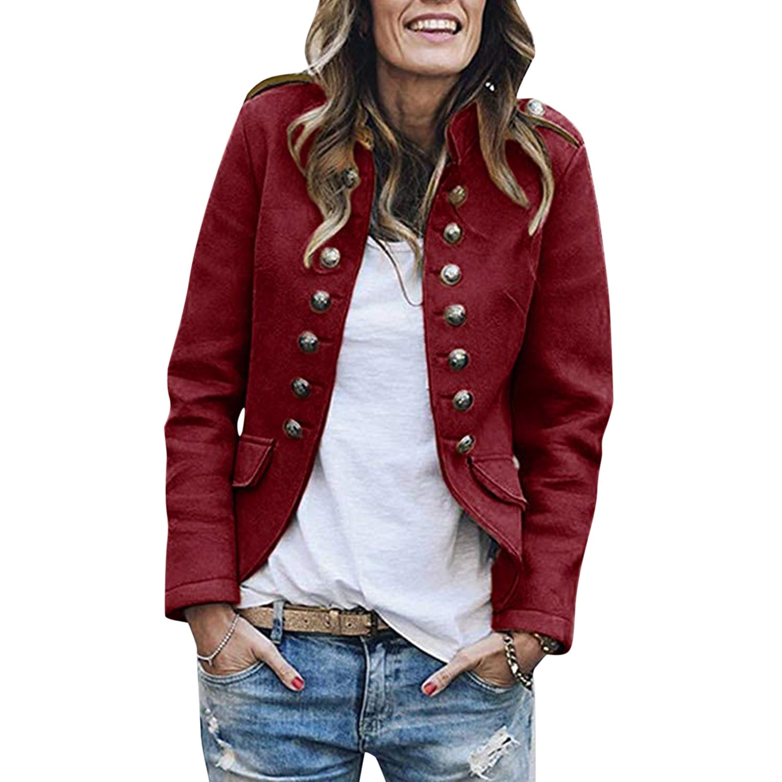 White Blazer Womens Open Front Blazers Casual Long Sleeve Lapel Collar Button Down Work Office Jackets Blazer with Pocket - image 2