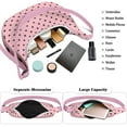thumbnail image 3 of Geometric Dots Print Crossbody Bag for Women Retro Polka Dot Crescent Shoulder Purse with Adjustable Strap Compact Corduroy Bag for Shopping Hiking or Office Use, 3 of 5