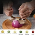thumbnail image 2 of Salad Chopper With Round Wood Cutting Board - Mezzaluna Knife with Protective Cover and Anti-Slip Handle Stainless Steel Chopper Vegetable Cutter Onion Chopper Mincing Knife Pizza Cutter, 2 of 6