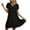 Black, variant on yillto Women's Summer Dress Puff Short Sleeve V Neck Ruffle Hem Loose Flowy Elegant Mini Dresses