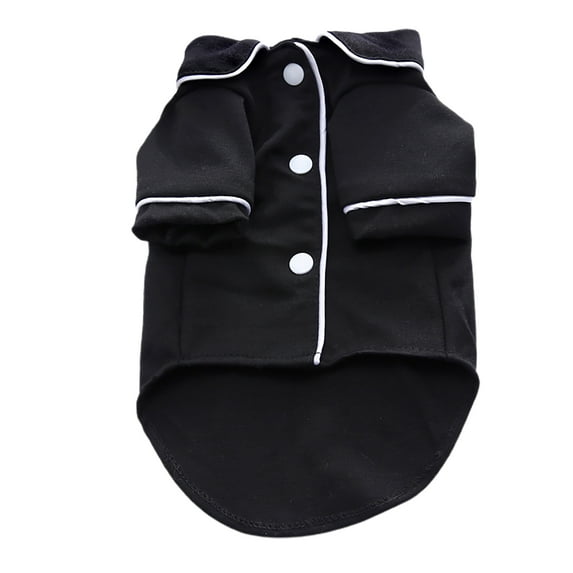 Dog Cat Pajamas Coat, Elastic Skin-friendly Soft Cotton Long Sleeve Warm Two Button Lapel Design Pet Clothes Costume for Puppy Kitten Daily Wear