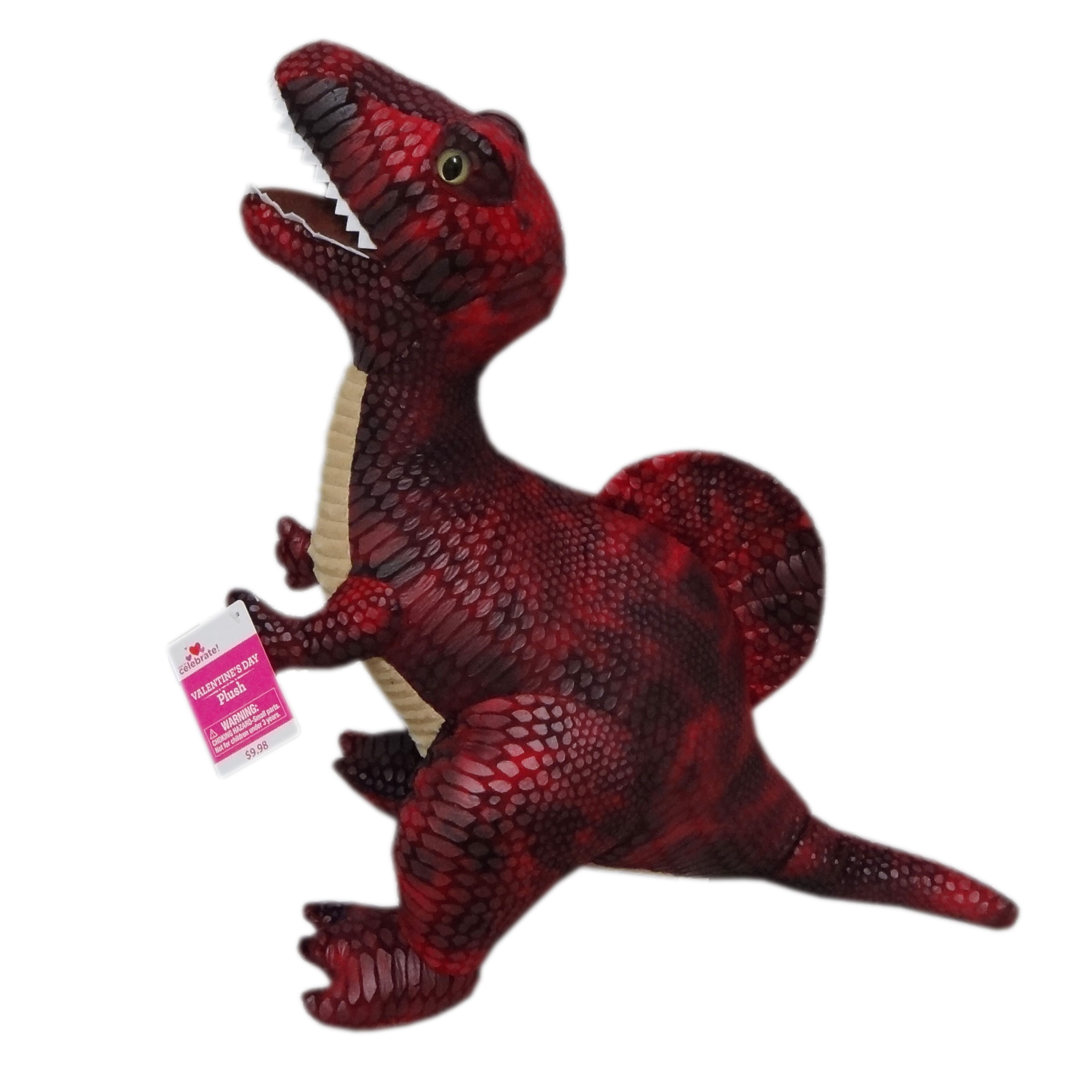 red stuffed dinosaur