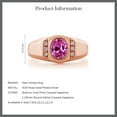 thumbnail image 6 of Gem Stone King 1.71 Ct Pink Created Sapphire White Created Sapphire 18K Rose Gold Plated Silver Men's Ring, 6 of 6