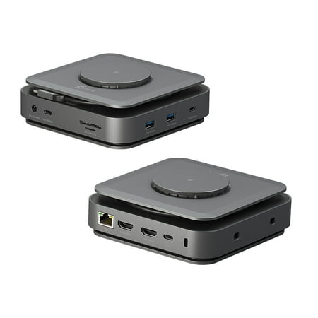 j5create - USB-C Dual 4K HDMI Docking Station with 15W Wireless Charging - Space Grey