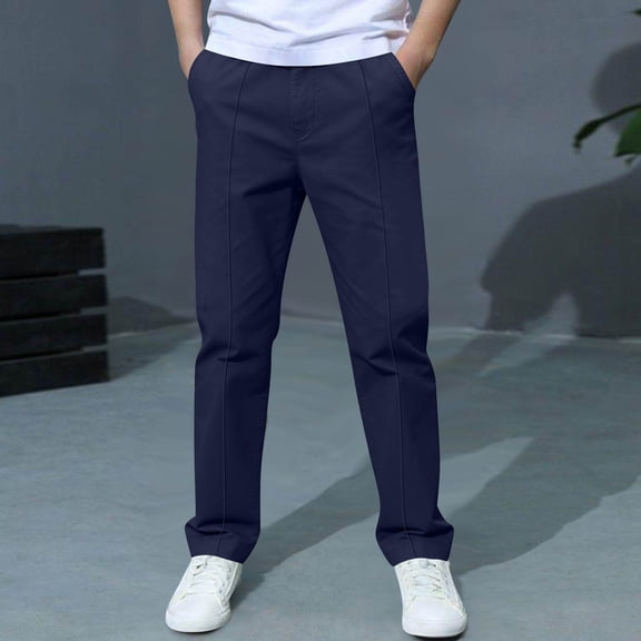 BRGZLK Boys' Solid Color Long Pants Children's Casual Versatile Pants Children's Outerwear Pants