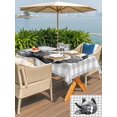 thumbnail image 4 of Grey Easter Outdoor Tablecloth - 60x102 Inch Rectangle Dining Table Cover, Spring Country Cute Bunny Plaid Checkered Waterproof Outdoor Table Cloth with Umbrella Hole & Zipper for Picnic/Patio/Party, 4 of 7