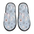 thumbnail image 1 of Fotbe Blue Butterfly Pantuflas Peludas para Mujer con Estampado, Zapatillas de Peluche, Zapatos de Invierno para Casa, Uso Interior y Exterior-Medium, 1 of 8
