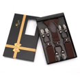 thumbnail image 1 of Brown Dual Clip On Elastic suspenders for Men - Adjustable Y Straps For Work Pants, 1 of 1