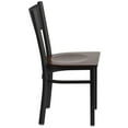 thumbnail image 4 of Flash Furniture HERCULES Series Black Grid Back Metal Restaurant Chair - Walnut Wood Seat, 4 of 6