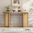 thumbnail image 3 of Natural Wood Wash Farmhouse Rattan Console Table for Living Room Entryway (47.8x14x30 Inch), 3 of 12
