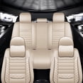 thumbnail image 3 of Seat Covers For Toyota Camry/Corolla/RAV4/Avalon/Prius, Breathable Waterproof Leather Car Seat Covers Protectors 5 Seats Full Set(Beige,Pillows), 3 of 8