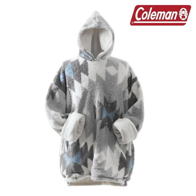 Coleman Oversized Super Soft Wearable Hoodie Throw Blanket Blue