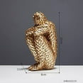 thumbnail image 2 of Modern Thinking Human Figurines Resin Abstract Statues Living Room Decoration Office Desk Decor Home Decoration (Golden), 2 of 5